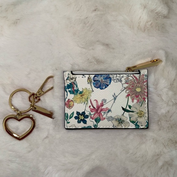 Aldo Floral Crossbody Strap 2 Side Purse Card Holder Keychain Gift Box Set - Picture 10 of 15